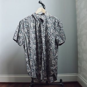 Lucky Brand Short Sleeve Floral Button-down